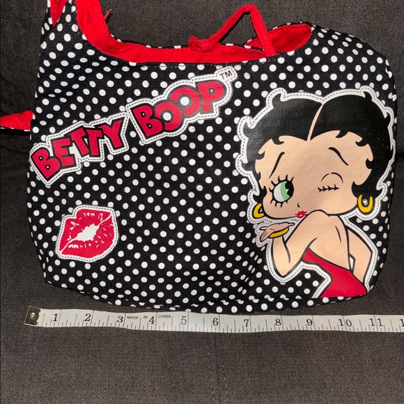 Vintage Betty Boop Black and White Polka Dot Bag Y2K - Picture 7 of 13
